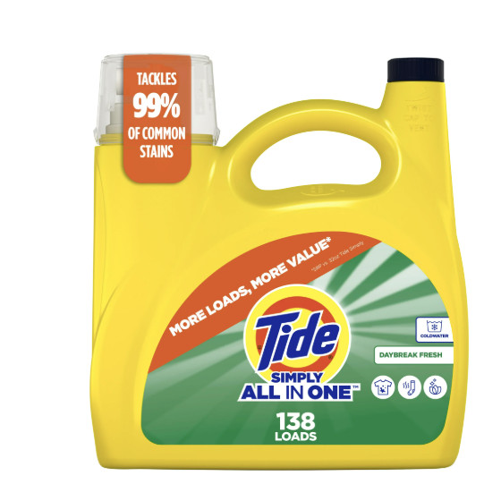 Tide Simply Liquid Laundry Detergent Daybreak Fresh 182 fl oz – 138 Loads Clean