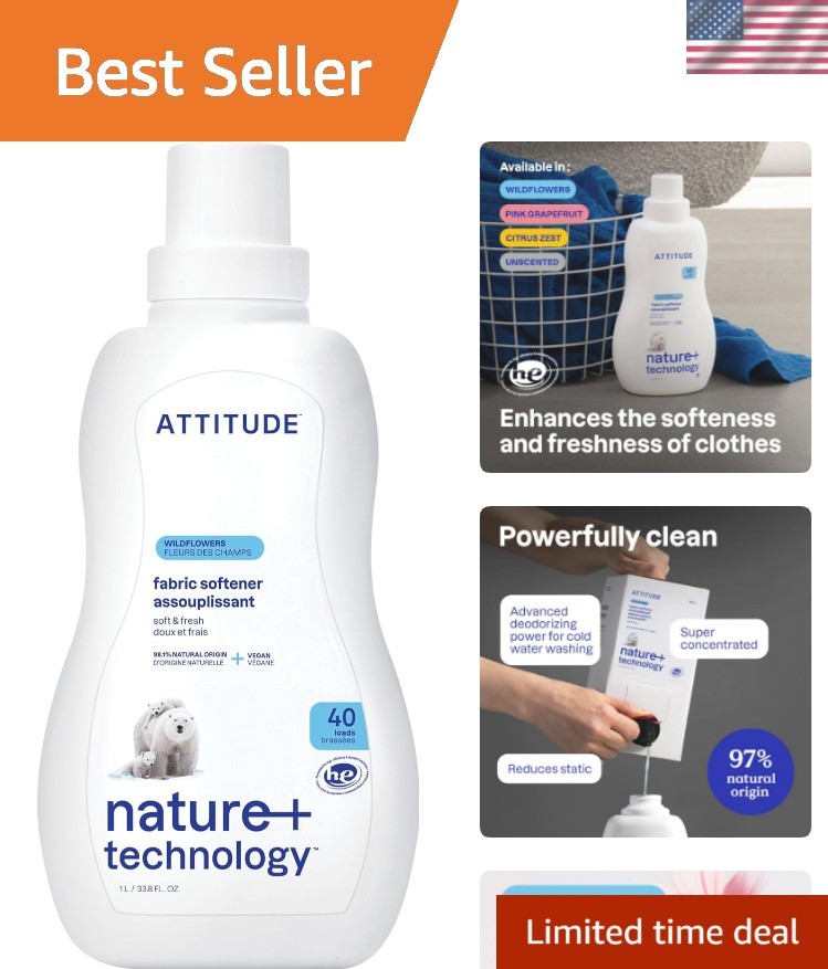 Liquid Fabric Softener, Plant-Based & , HE Compatible, Naturally Derived, Wil…