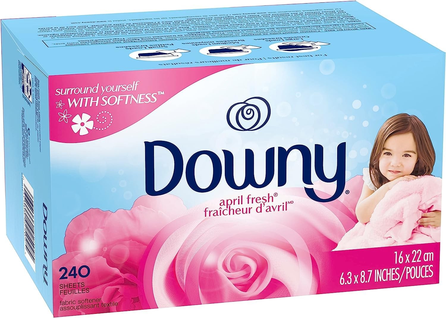 Downy Fabric Softener Dryer Sheets, April Fresh, 240 count