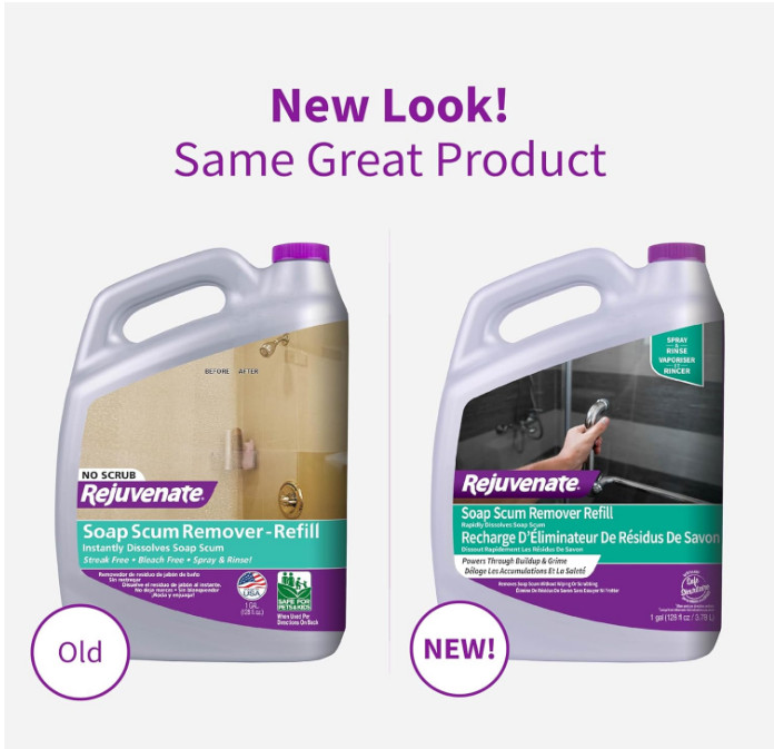 Rejuvenate Scrub Free Soap Scum Remover – Spray & Rinse for Streak-Free Finish