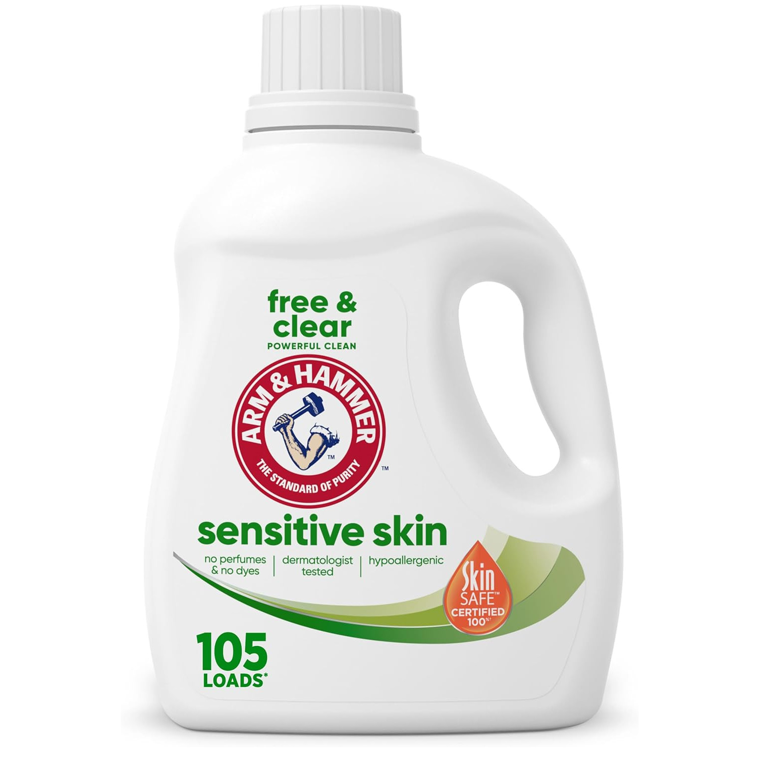 ARM & HAMMER Sensitive Skin Free & Clear Liquid Laundry Detergent, 105 fl oz, 10