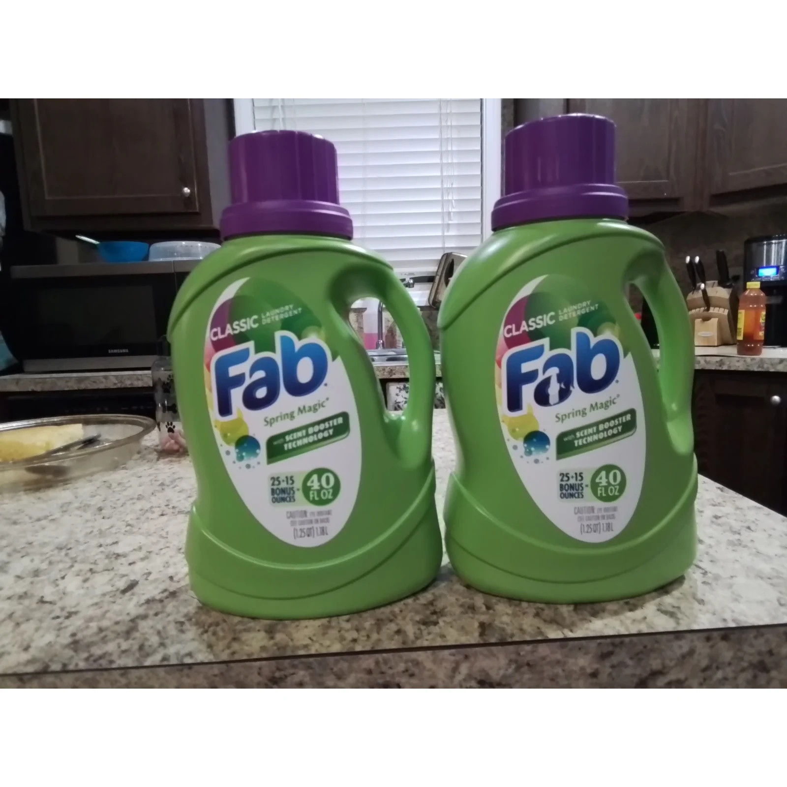 FAB Spring Magic 40oz, classic laundry detergent with scent booster 2 pack