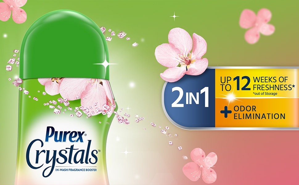 Crystals In-Wash Scent Booster, Fresh Cherry Blossom, 21 oz (Pack of 4),