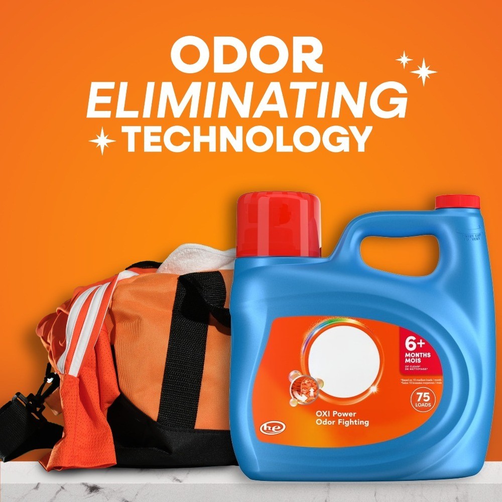 Clean Oxi+Odor Power Liquid Laundry Detergent, 126 fl oz, 75 Loads