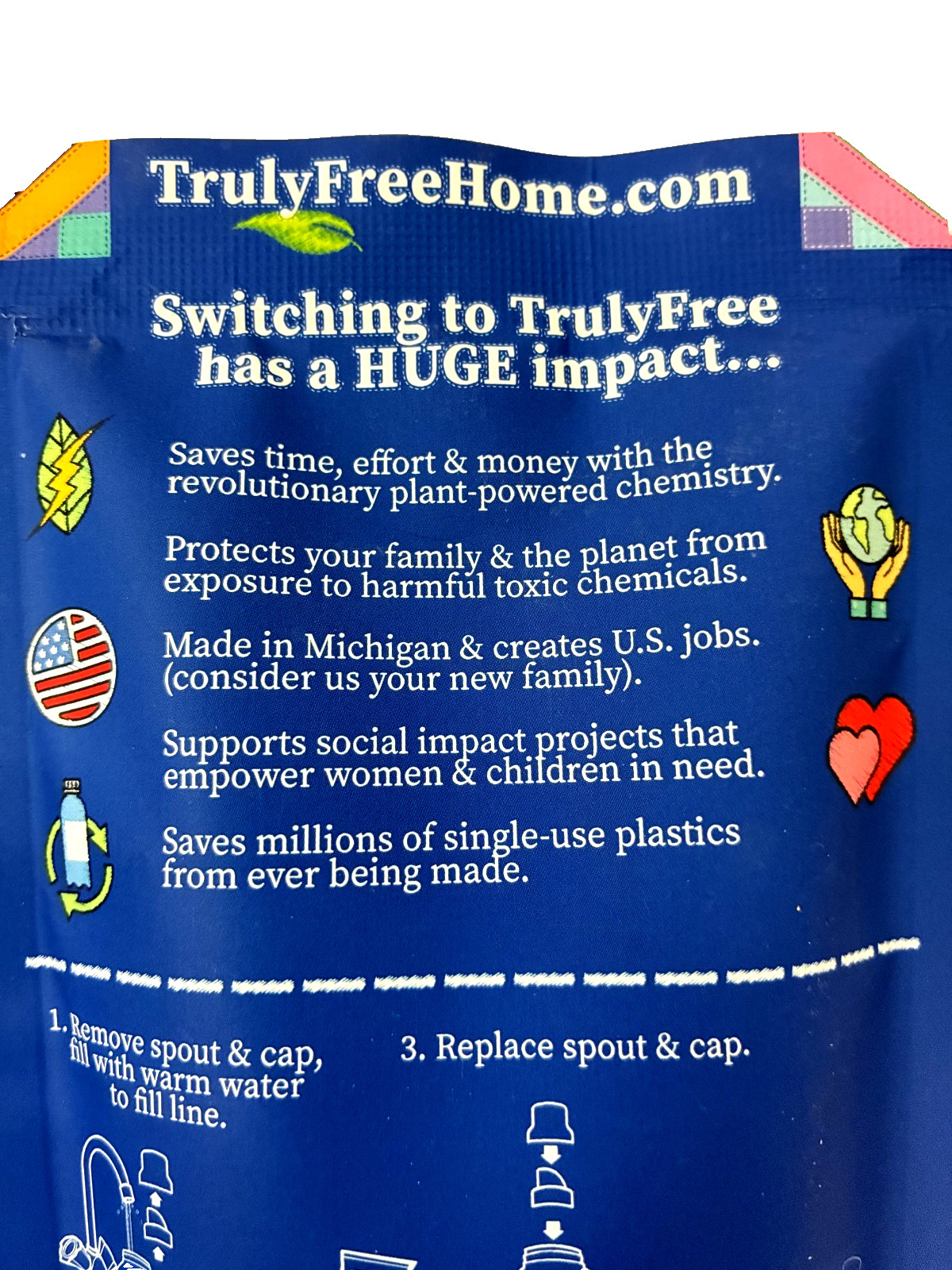 Truly Free Laundry Wash Refill Pouch Non-Toxic Signature Scent 50 Loads 2 Packs