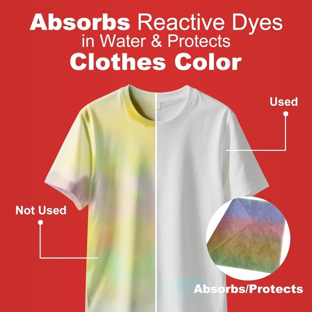 Laundry Color Catcher Sheets 50 Count, Prevents Color Bleeding, Mix Colors and