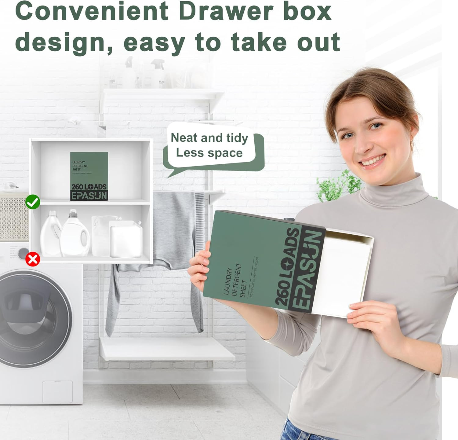 Laundry Detergent Sheets 260 Loads, Fresh Scent, Eco-Friendly Liquidless Soap St