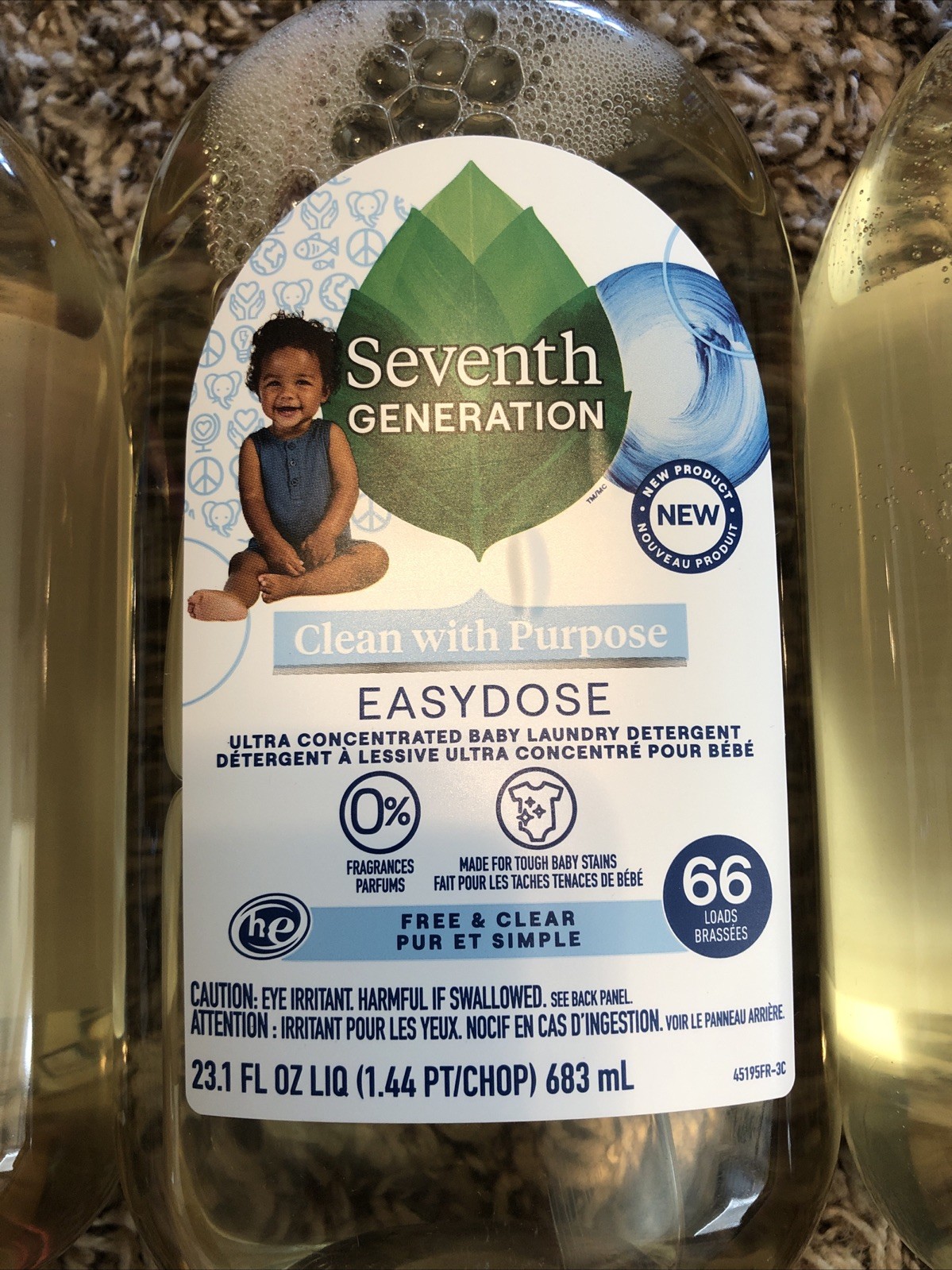 (3 Units)Easy Ultra Concentrated Baby Laundry Detergent, Free Clear, 23.1 fl oz