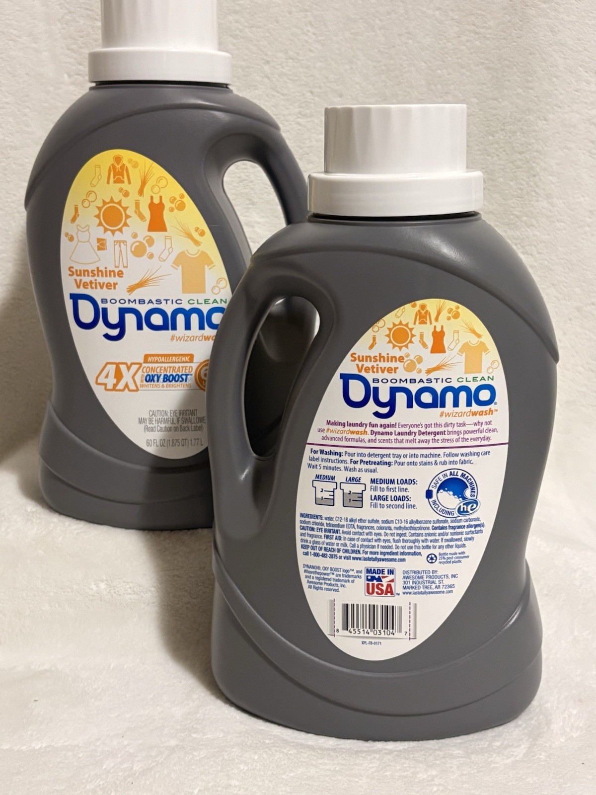 2-Pack Dynamo Sunshine Vetiver 4X Concentrated Liquid Laundry Detergent 60 Loads