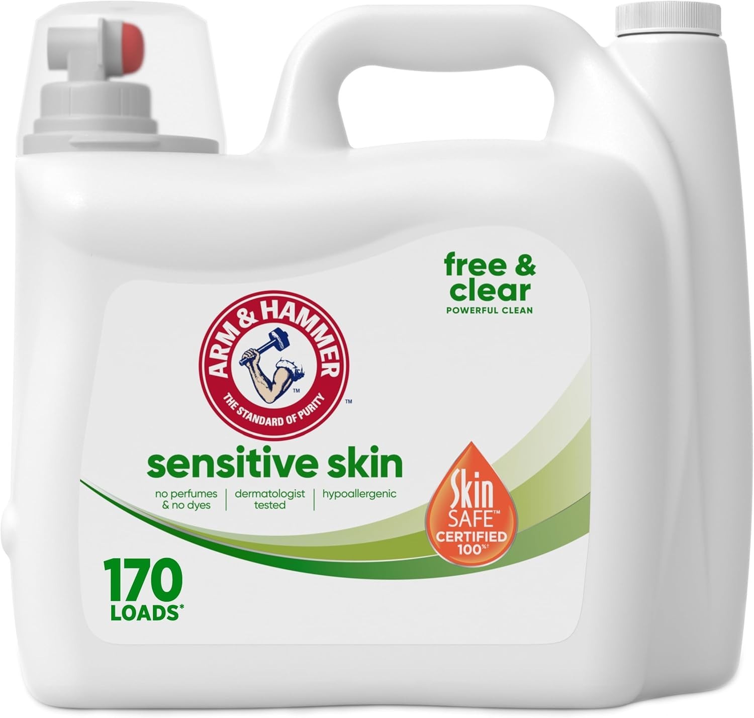 ARM & HAMMER Sensitive Skin Free Clear, 170 Loads Liquid Laundry Detergent, 170