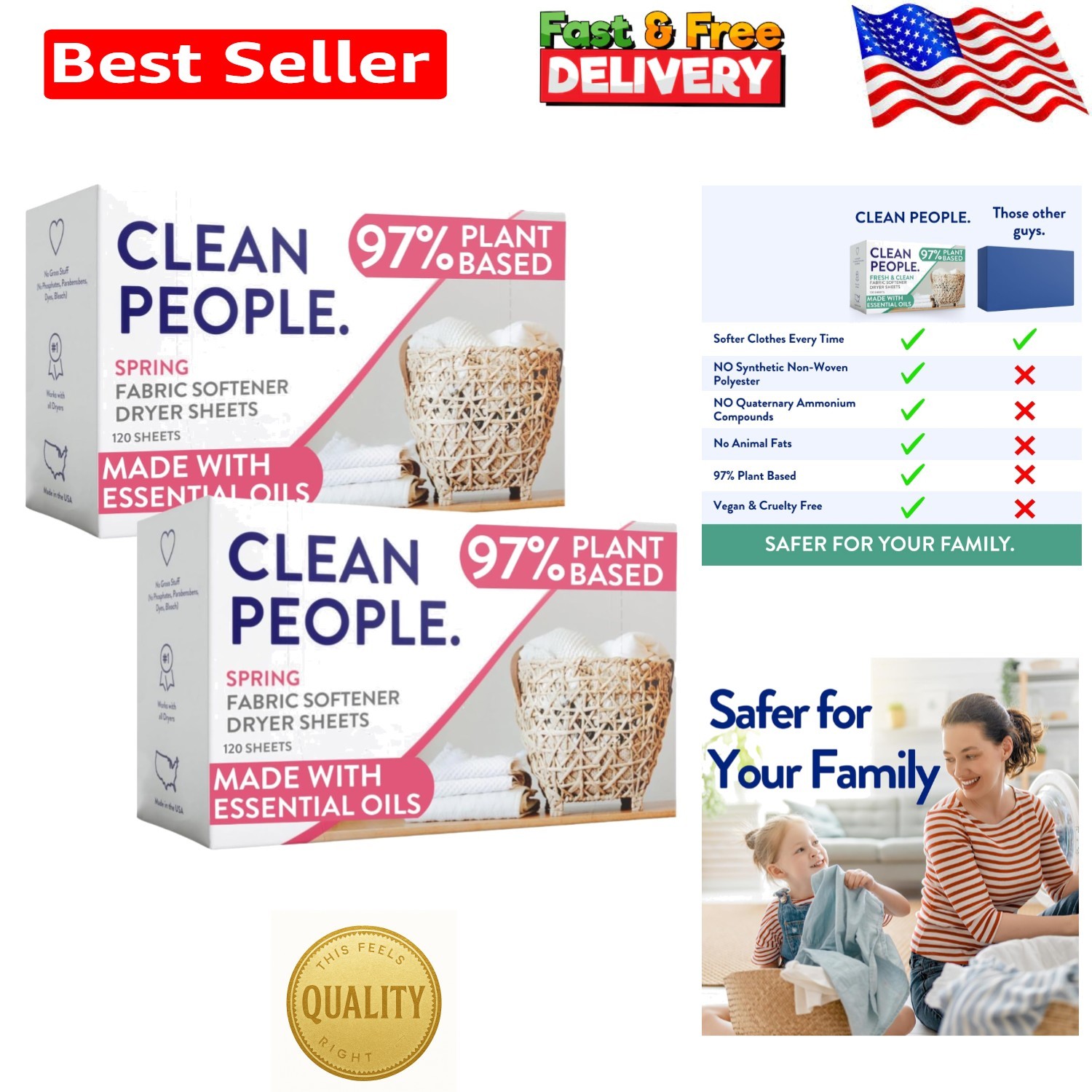 240-Pack Fabric Softener Sheets – Natural Spring Scent – Eco-Friendly Softening