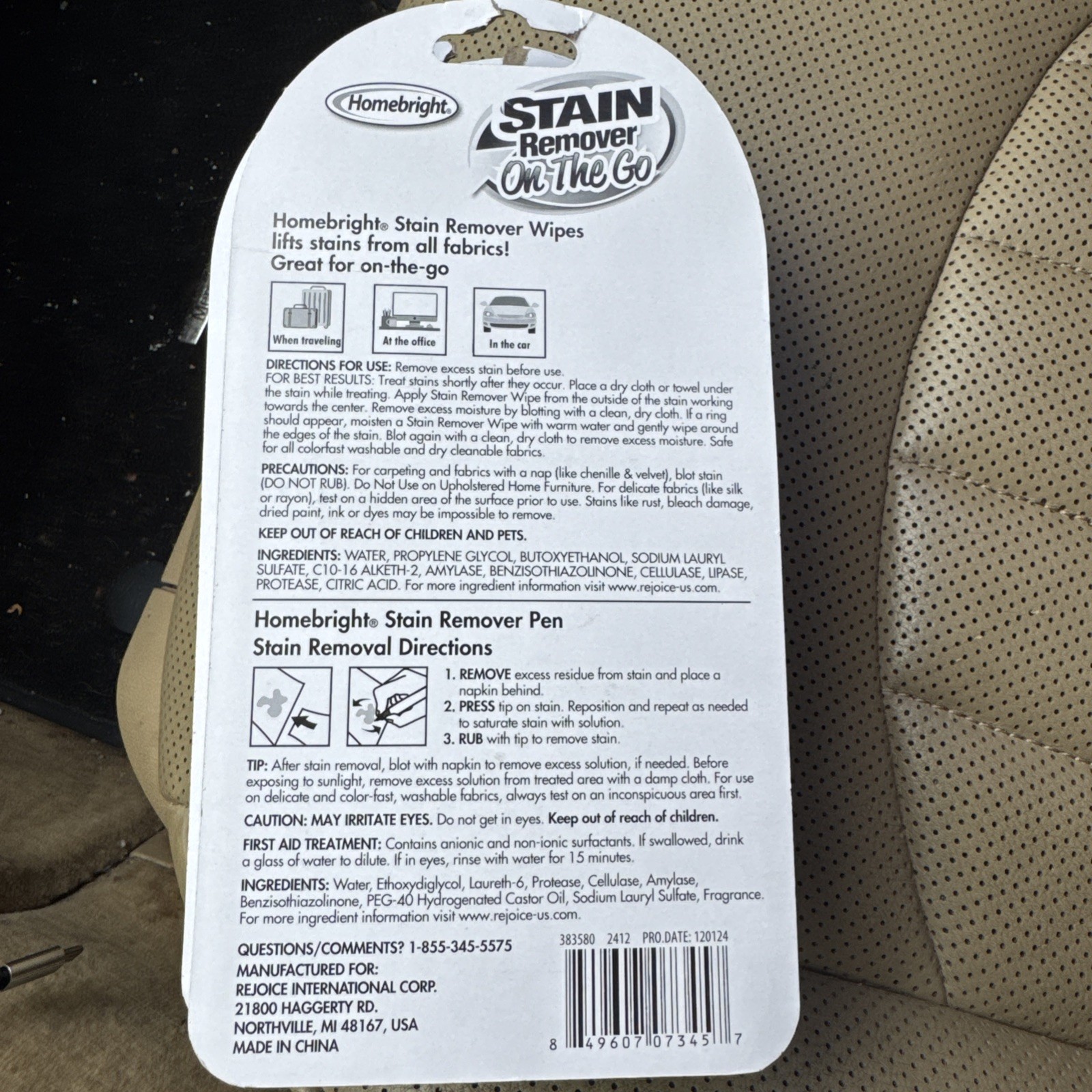 Homebright Stain Remover Pen +4 Stain Remover Stick On The Go- 0.33 FL OZ