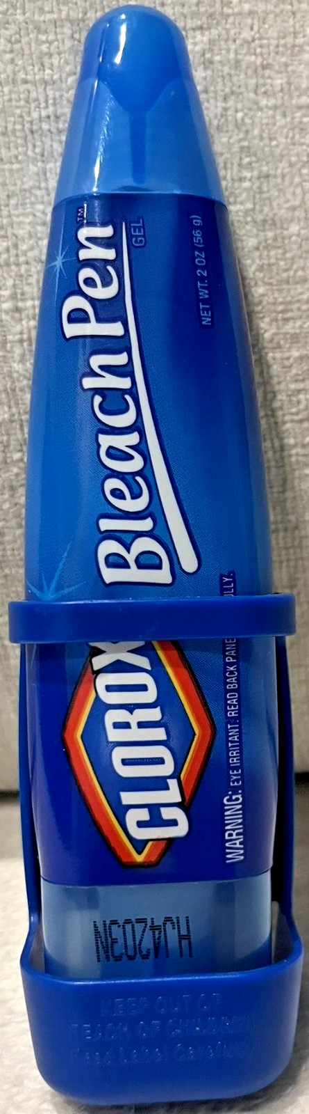 Clorox Bleach Pen Dual Tipped 2 Oz + Magnetic Holder NOS Discontinued 2002 Blue
