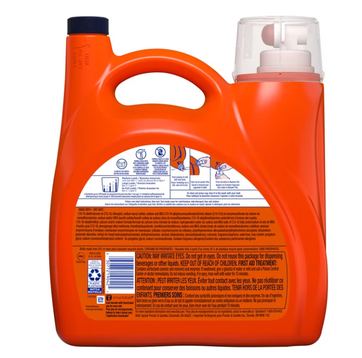 Tide Ultra Odor Defense + Oxi Liquid Detergent 148 fl oz 105 Loads