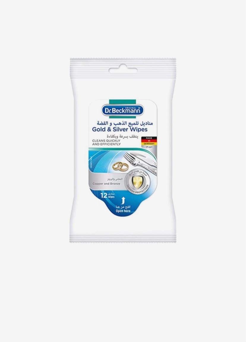Dr. Beckmann Gold & Silver Cleaning Wipes 12 Pack Tarnish Remover Jewelry Polish