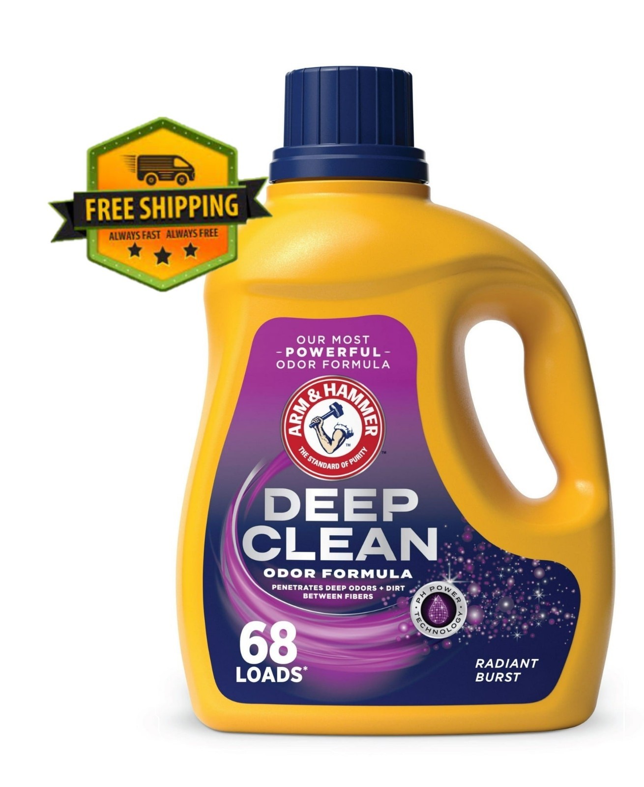 ARM & HAMMER Deep Clean Odor Control Liquid Laundry Detergent 102oz 68 Loads