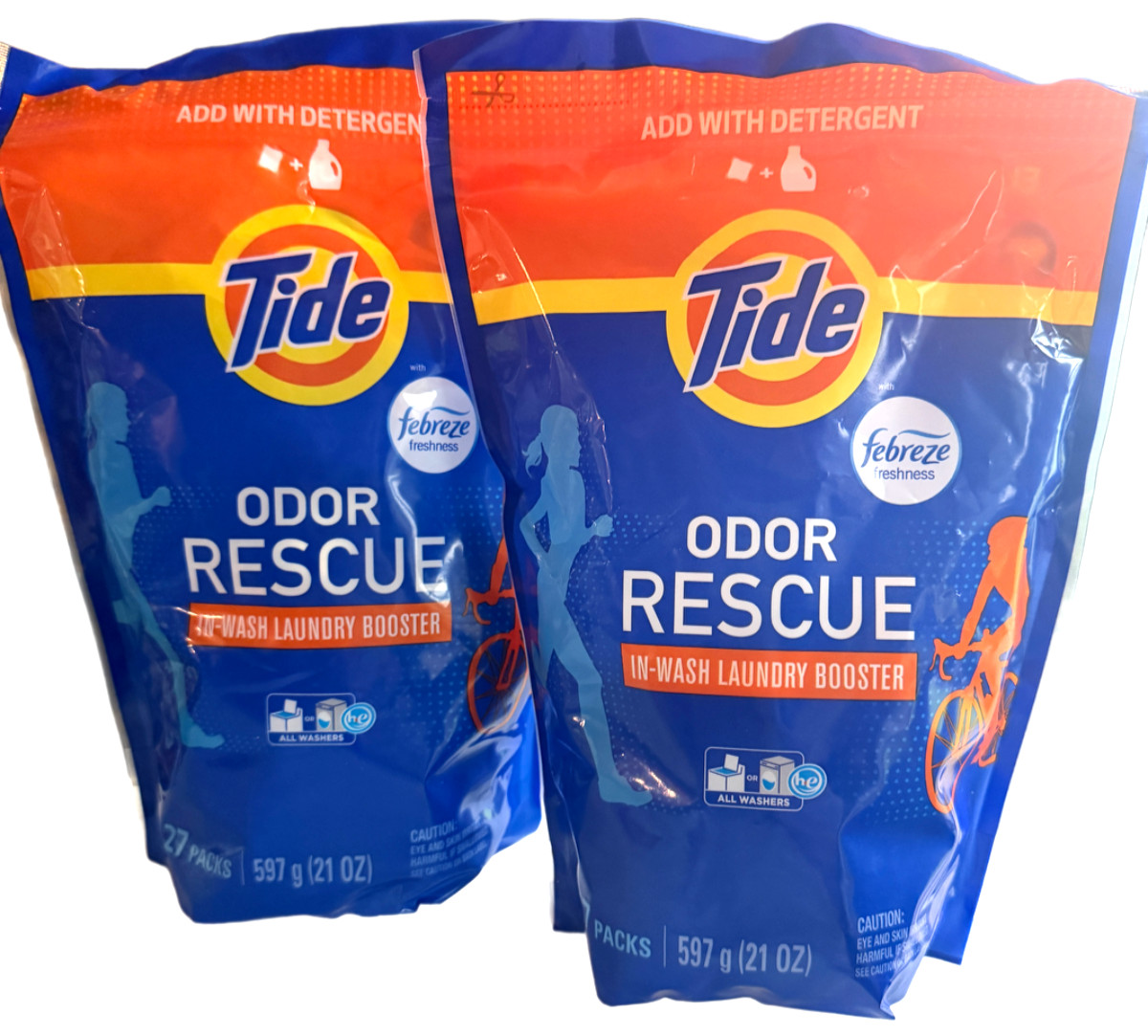 (PACK OF 2) Tide Odor Rescue In-Wash Laundry Booster 27 Count 14 oz. Febreze