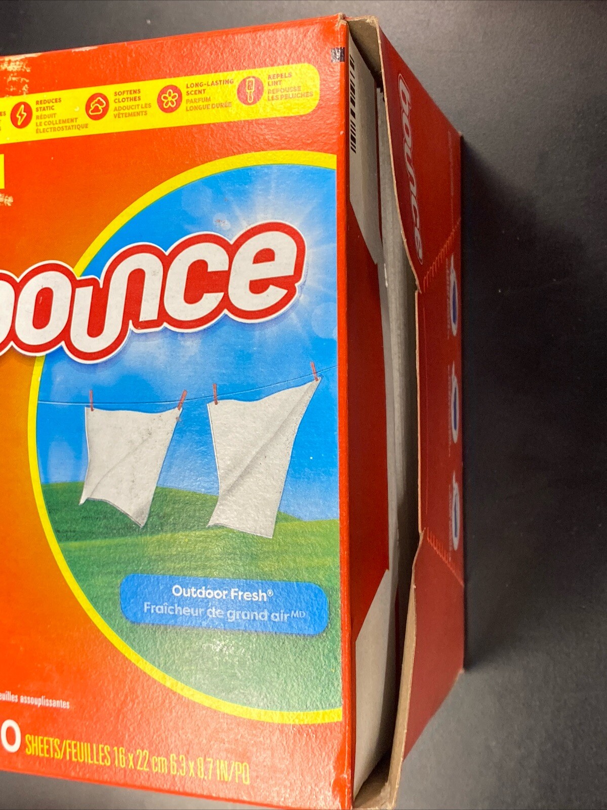 2 Pack Bounce Outdoor Fresh Fabric Softener Dryer Sheet – 240 Ct Each Box Damage