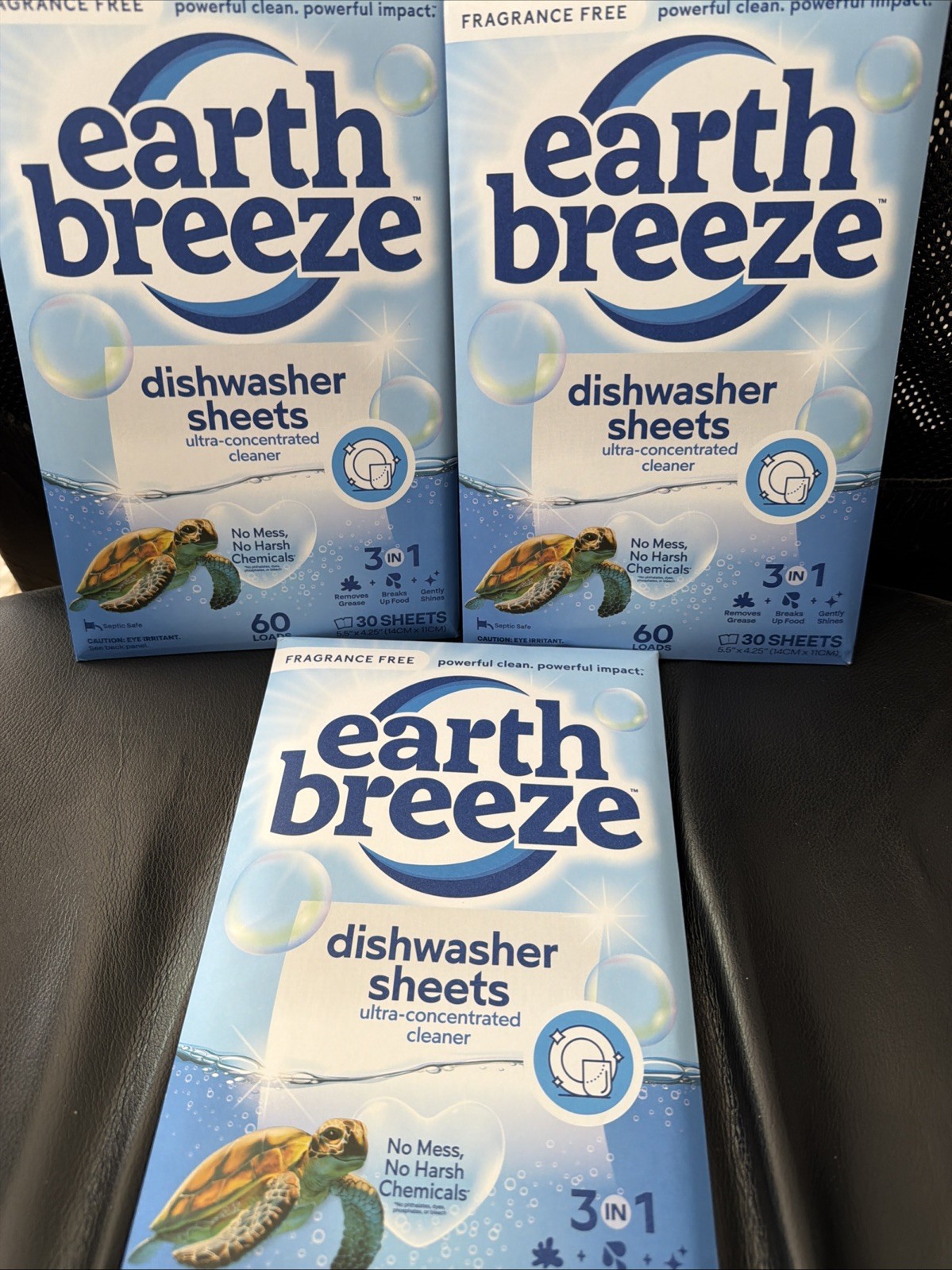 Earth Breeze Dishwasher Sheets 3 Packages 60 Loads Each 30 Sheets Each New