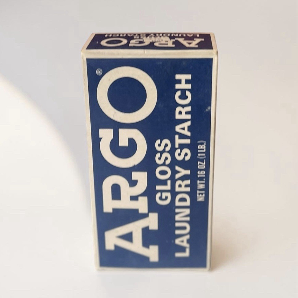 Vintage ARGO Gloss Laundry Starch 16 oz Box Blue NOS Sealed Prop Rare