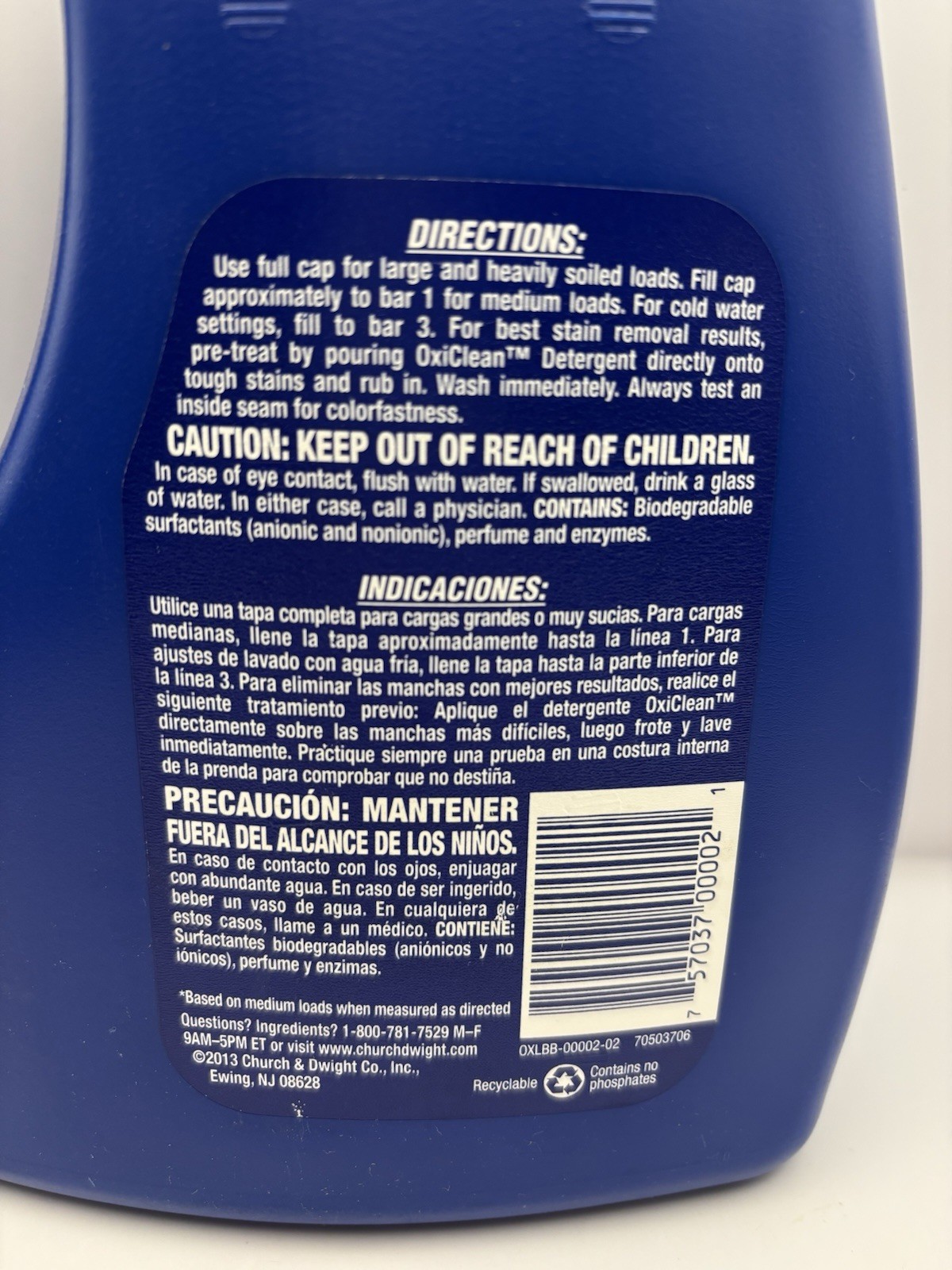 Oxi Clean Liquid Laundry Detergent Sparkling Fresh High Def 60 oz
