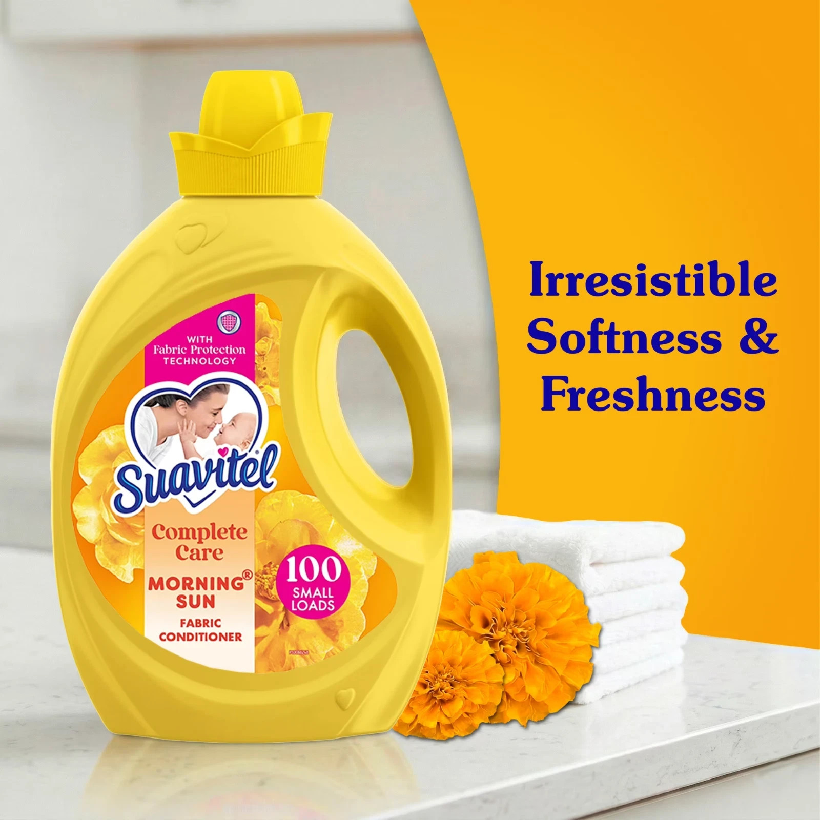 Suavitel Complete Fabric Softener Morning Sun 100 fl oz Bottle- Free Shipping