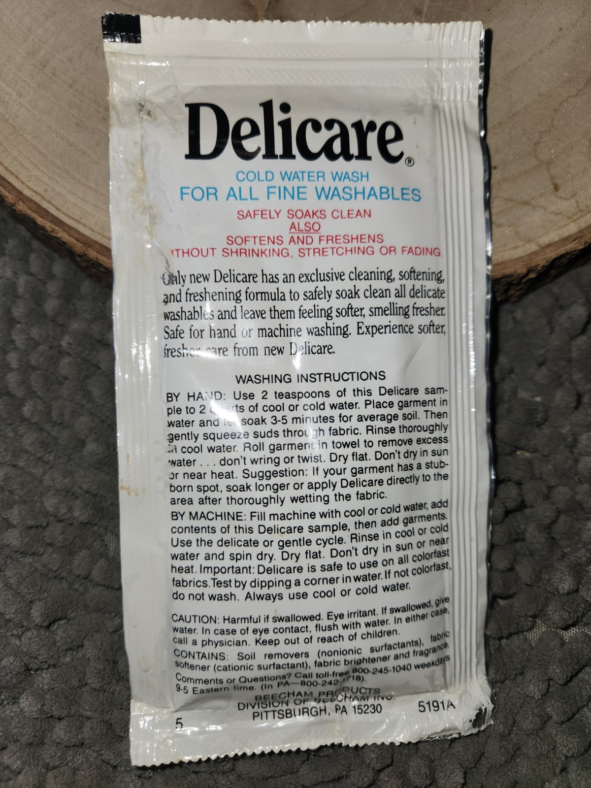 Vintage 70’s Delicare Cold Water Wash Laundry Softener for Fine Washables SAMPLE