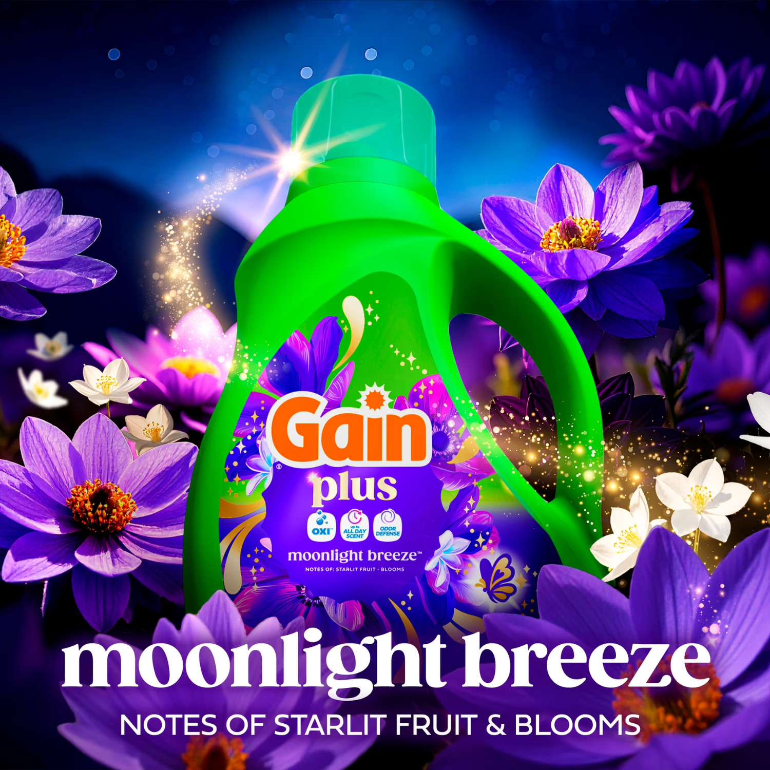 Gain LQ HE Moonlight Breeze Plus Laundry Detergent 75 Loads, 99 fl oz, 2 Pack