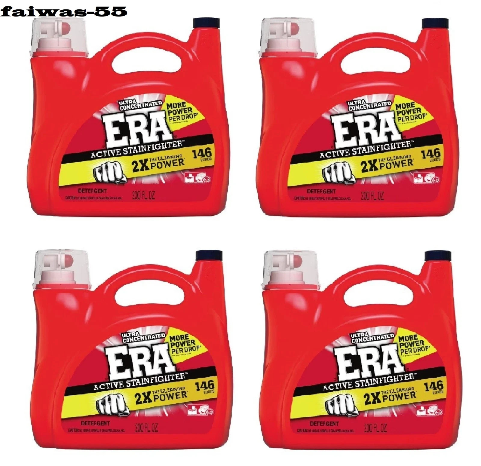 4 Pack -Era Active Stainfighter Liquid Laundry Detergent, 146 loads, 200 fl. oz.