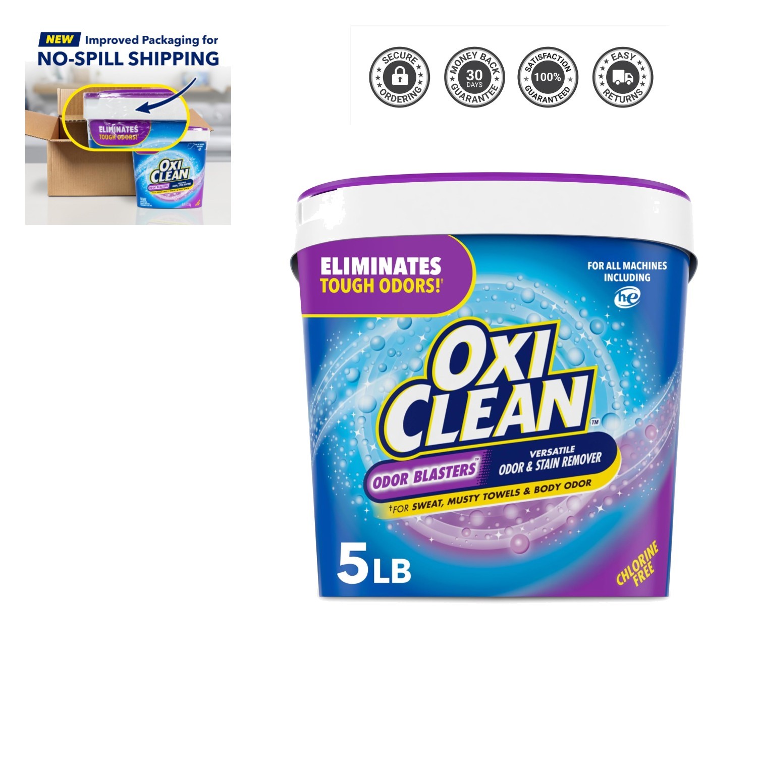 Odor Blasters 5 lb Oxygen-Based Stain Remover Powder – Chlorine-Free Freshness