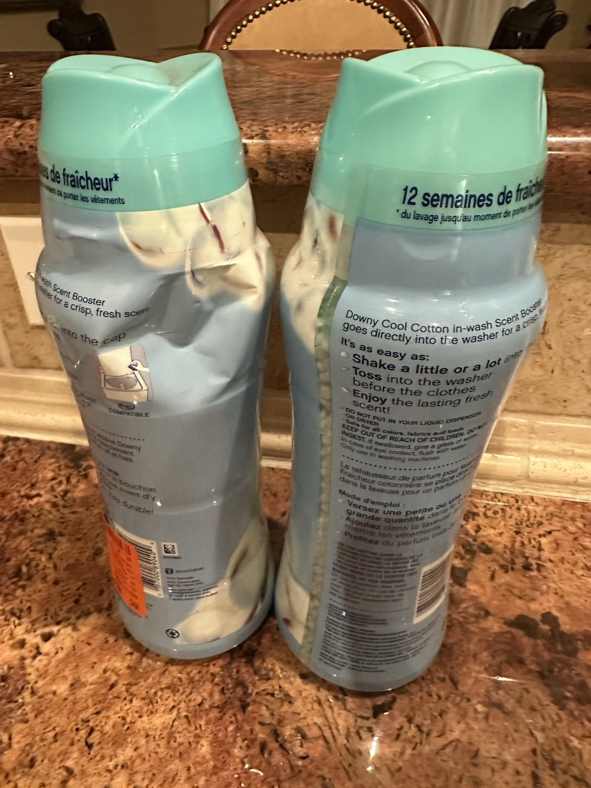 Downy Cool Cotton In Wash Scent Booster Beads 20.1 Ounce Long Lasting X2 Lot