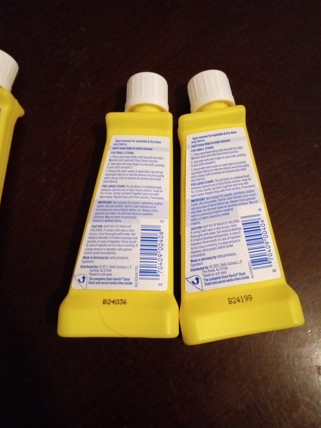 4 Pc. Mixed Lot Carbona Stain Devils #3/#4 Stain Remover 1.7 Oz (K70)
