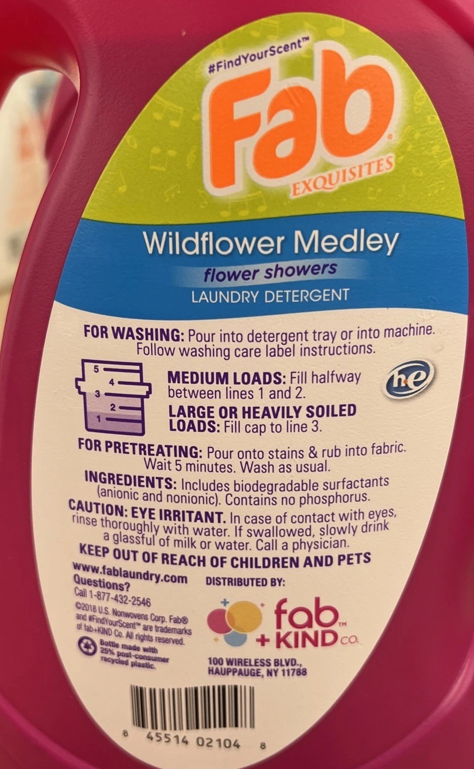 Fab Exquisites Wildflower Medley Flower Showers Laundry Detergent 60 Fl Oz OPP