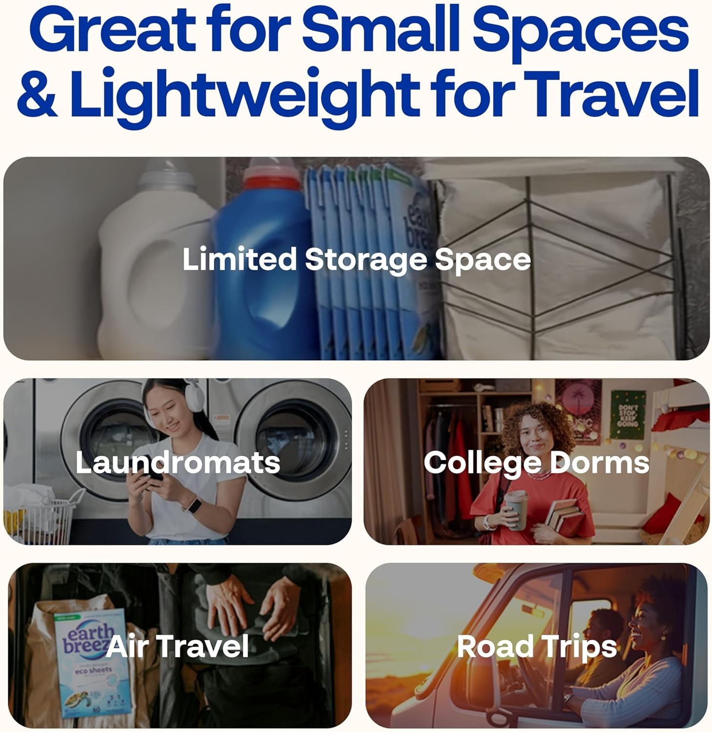 Earth Breeze Laundry Detergent Sheets Fresh Scent 30 Ct 60 Loads Travel Eco