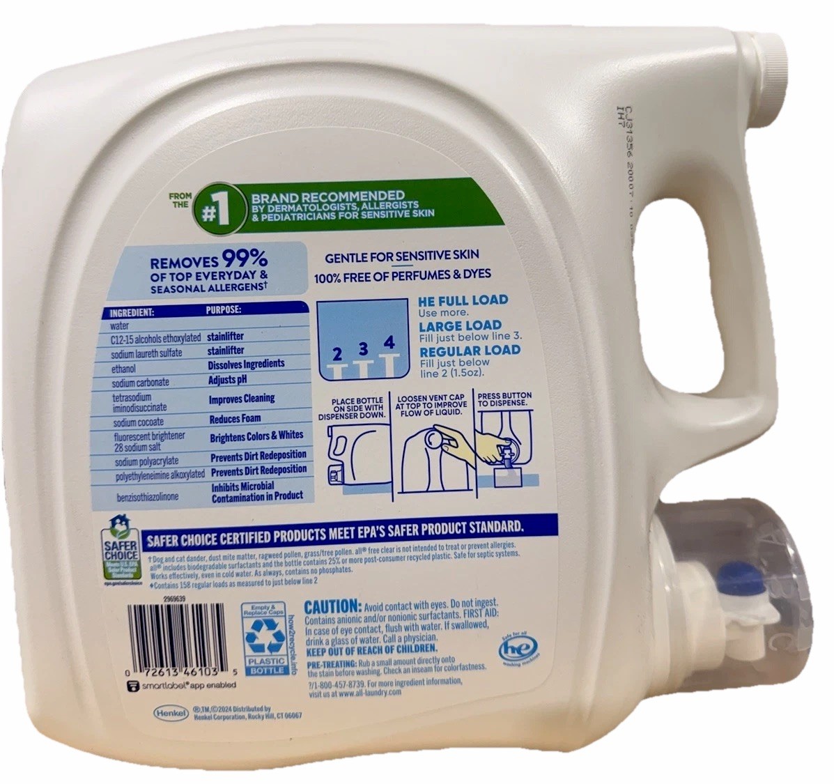 All Laundry All Free and Clear Plus+ HE Liquid Laundry Detergent – 237oz