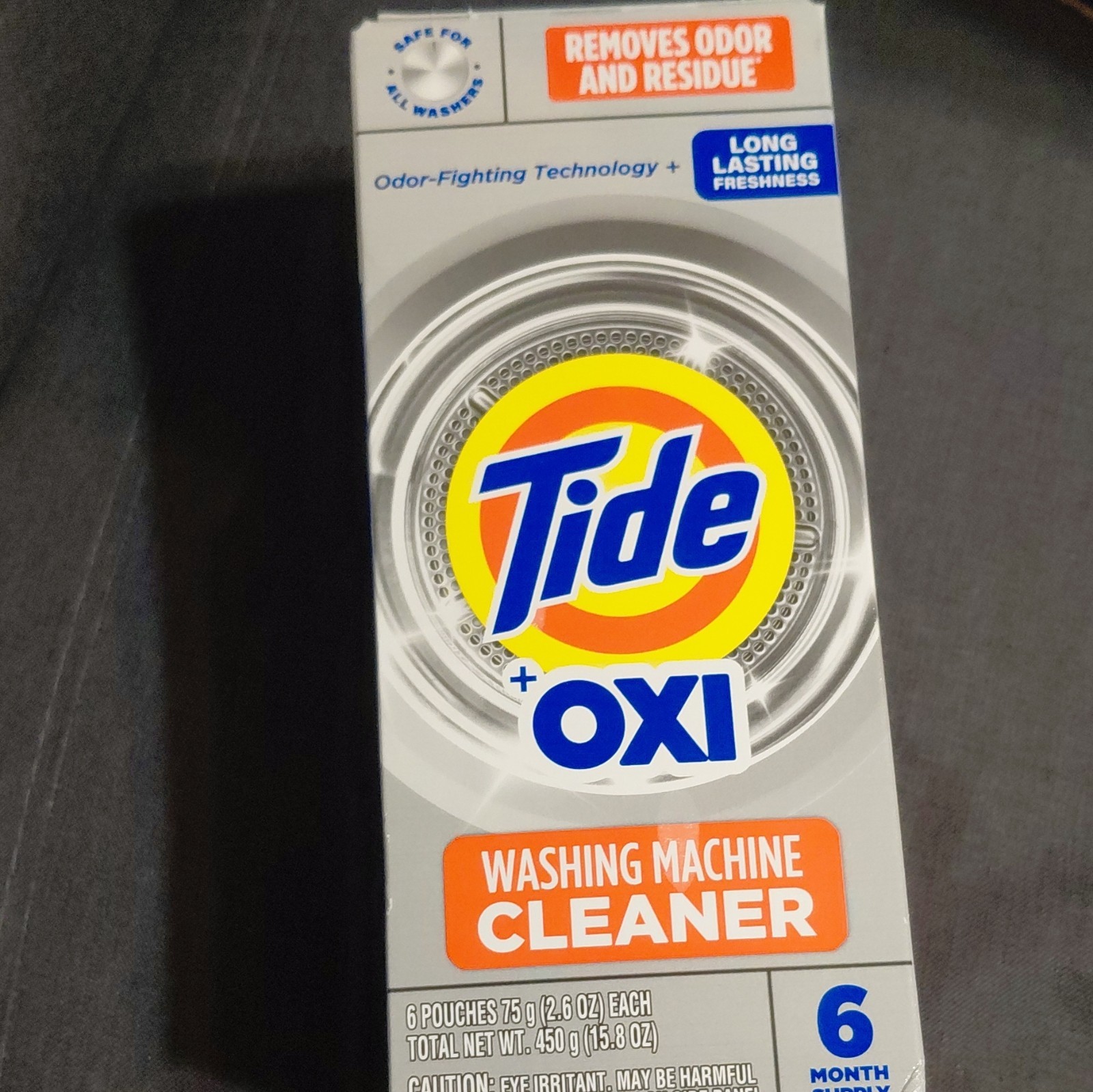 Tide + Oxi Washing Machine Cleaner Pouches 6 Ct 6 Month Fresh Scent Odor/Residue