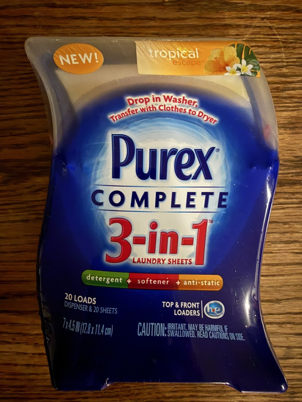 Purex Complete 3-in-1 Laundry Sheets in Dispenser Tropical Escape Scent ~ NOS