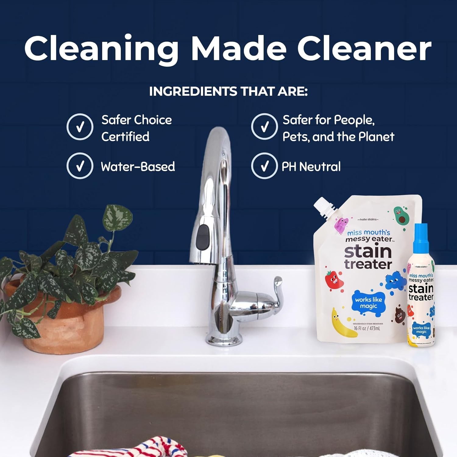 Fragrance-Free 16oz Messy Eater Stain Remover – Safe & Effective for Family Use