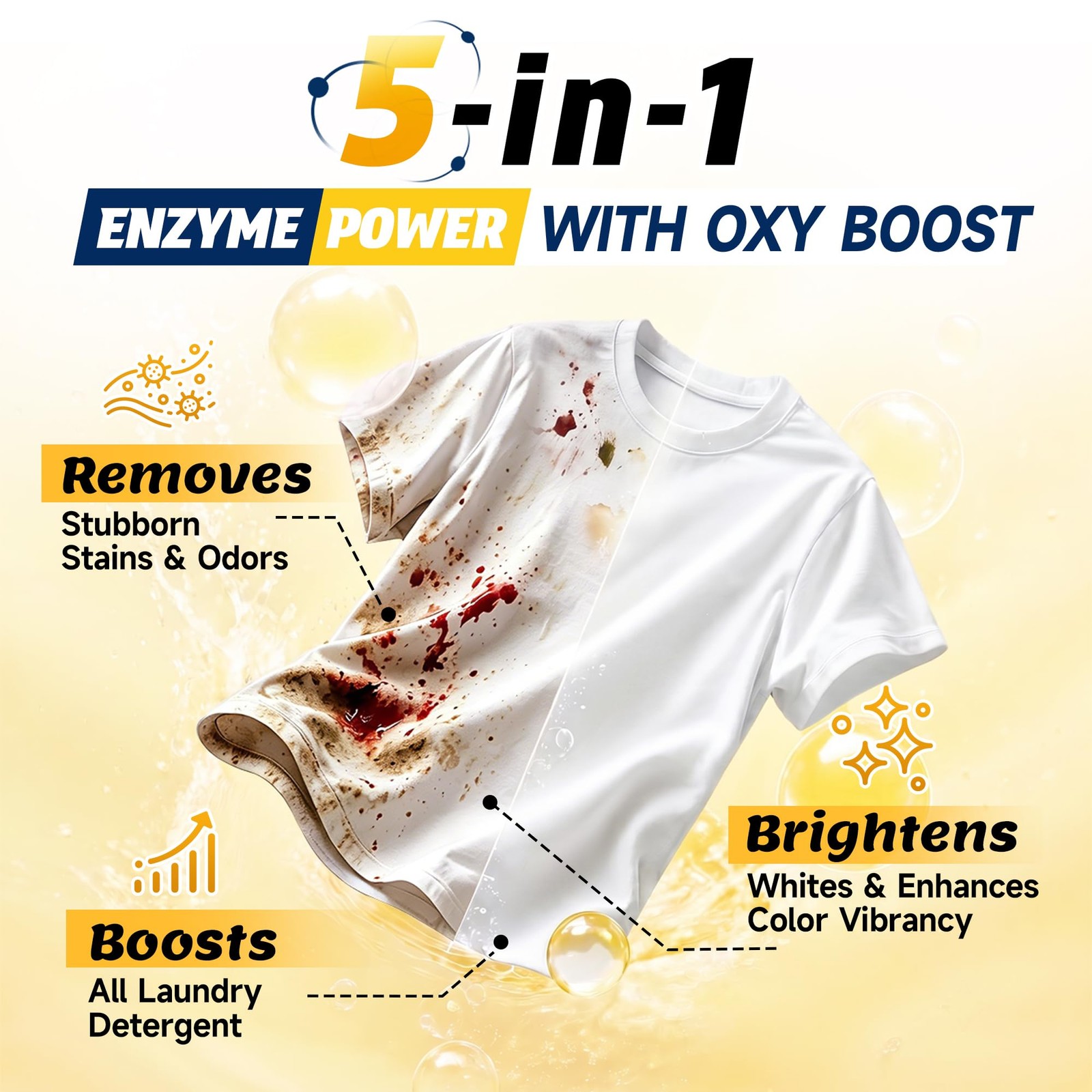 LMJP Bio-Enzyme Oxygen Laundry Booster Powder, Brightens 32 Ounce (Pack of 1)