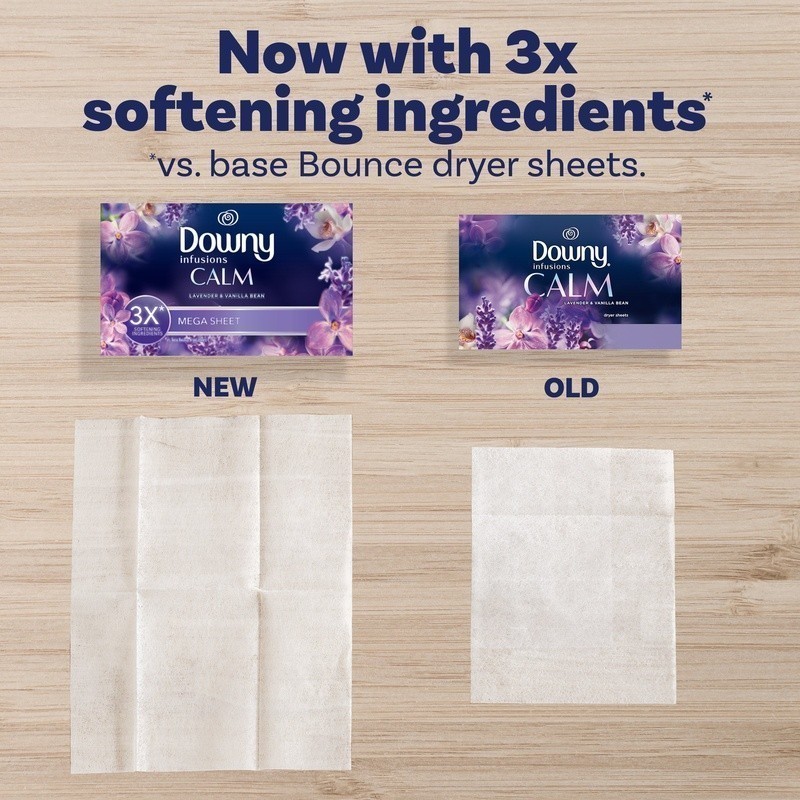 Infusions Mega Dryer Sheets Lavender Vanilla 80 Count Static Control Softener US