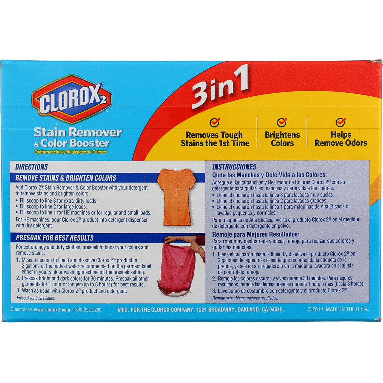 Clorox 2 Stain Remover & Color Booster Powder, Regular, 49.2 oz