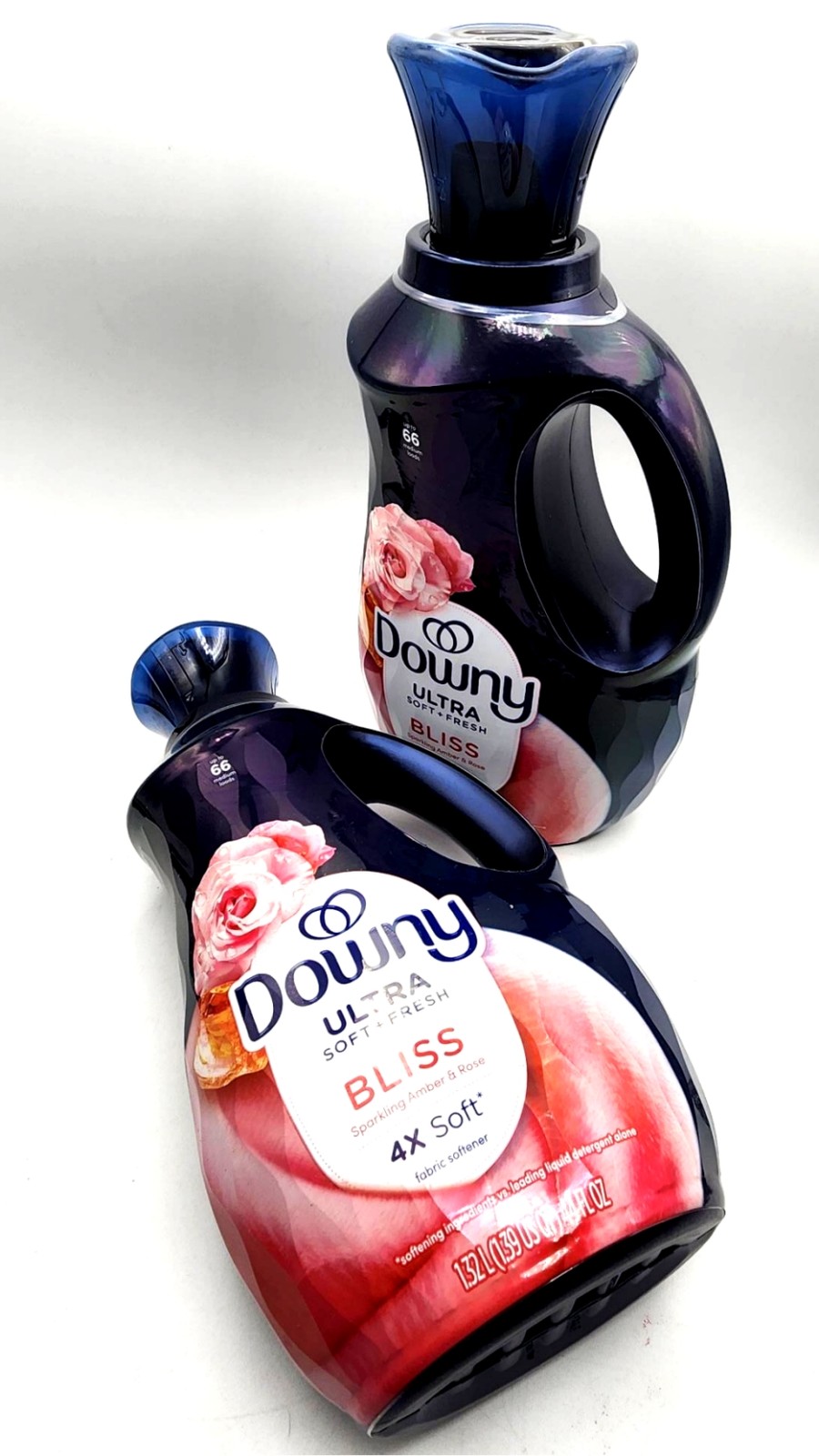 2 Downy ULTRA BLISS Sparking Amber & Rose Fabric Conditioner Softener 44 oz Ea