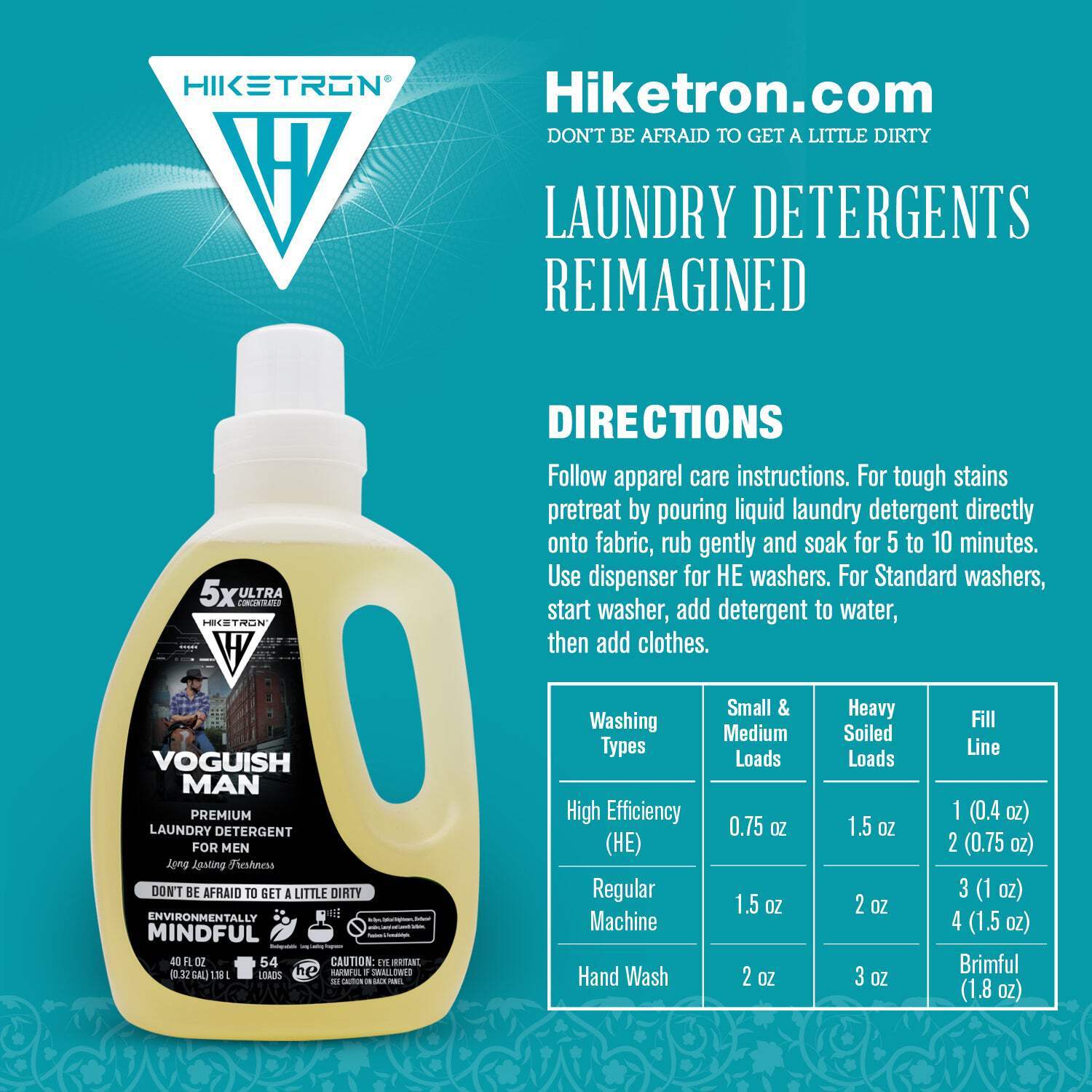Hiketron Voguish Man Masculine Scented Long Lasting Liquid Laundry Detergent