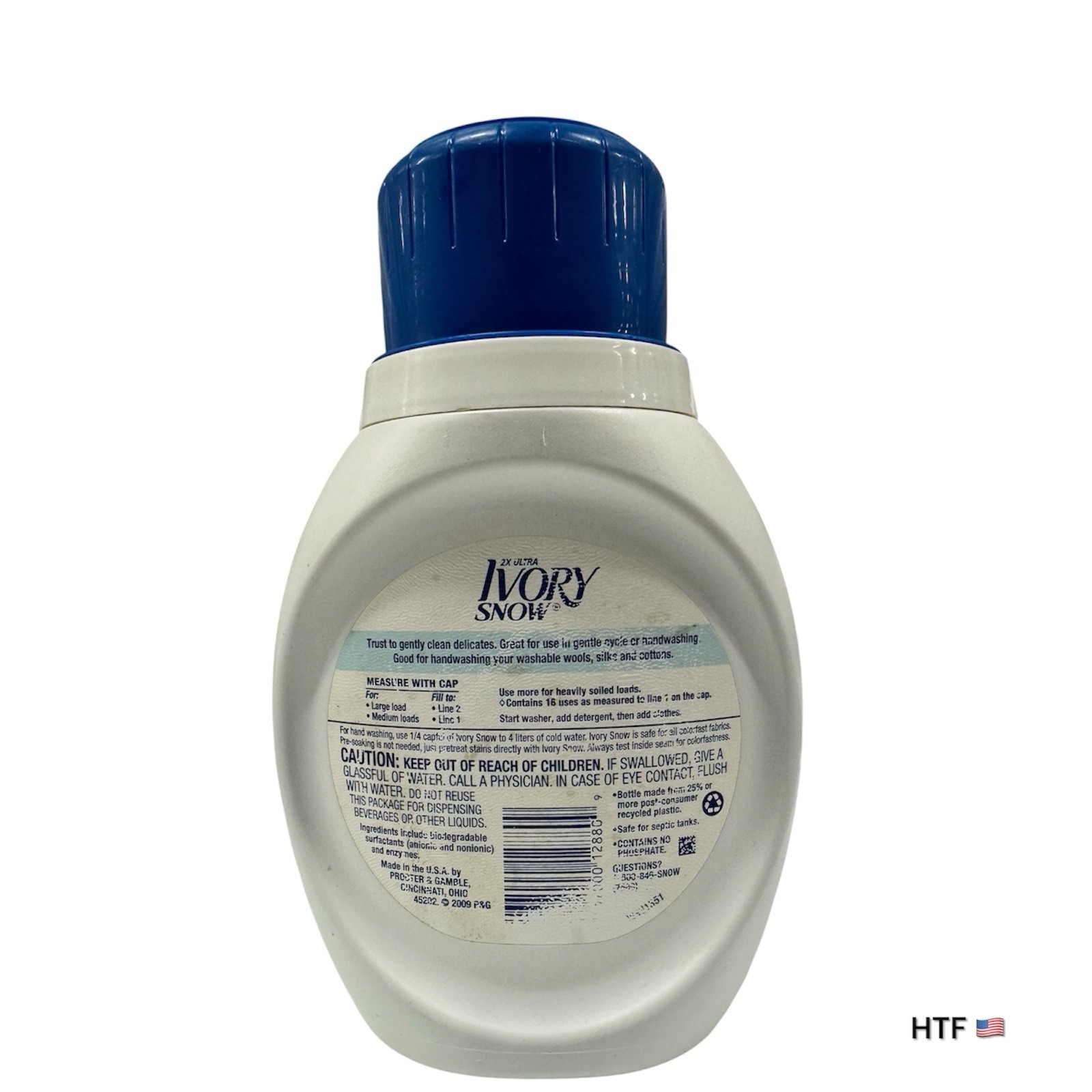 (1) IVORY Snow 2X Ultra Gentle Care Detergent Liquid ~25 fl oz~Blue Cap FADED