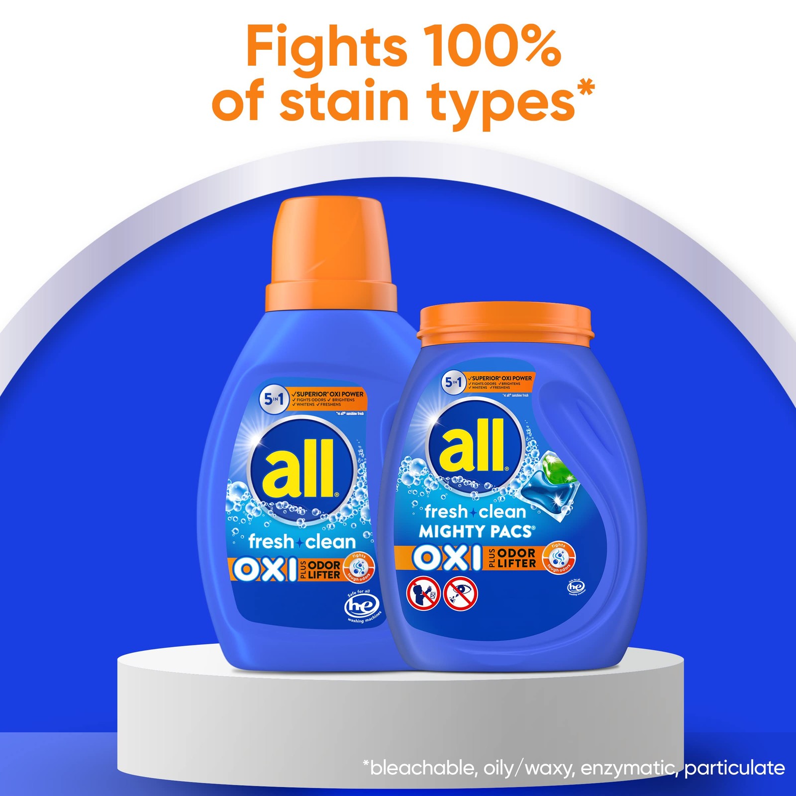 Pacs De Detergente Para Ropa Oxi Fresh Clean 60 Unidades Aroma Fresco