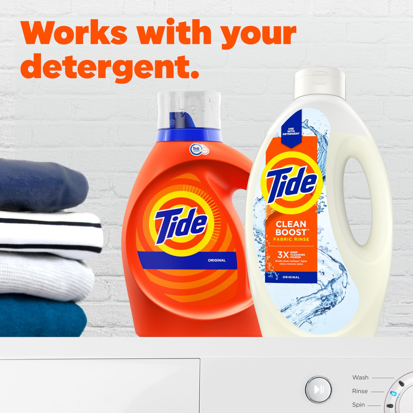Tide Clean Boost Fabric Rinse, 62 fl oz oz, Removes 62 Fl Oz (Pack of 1)