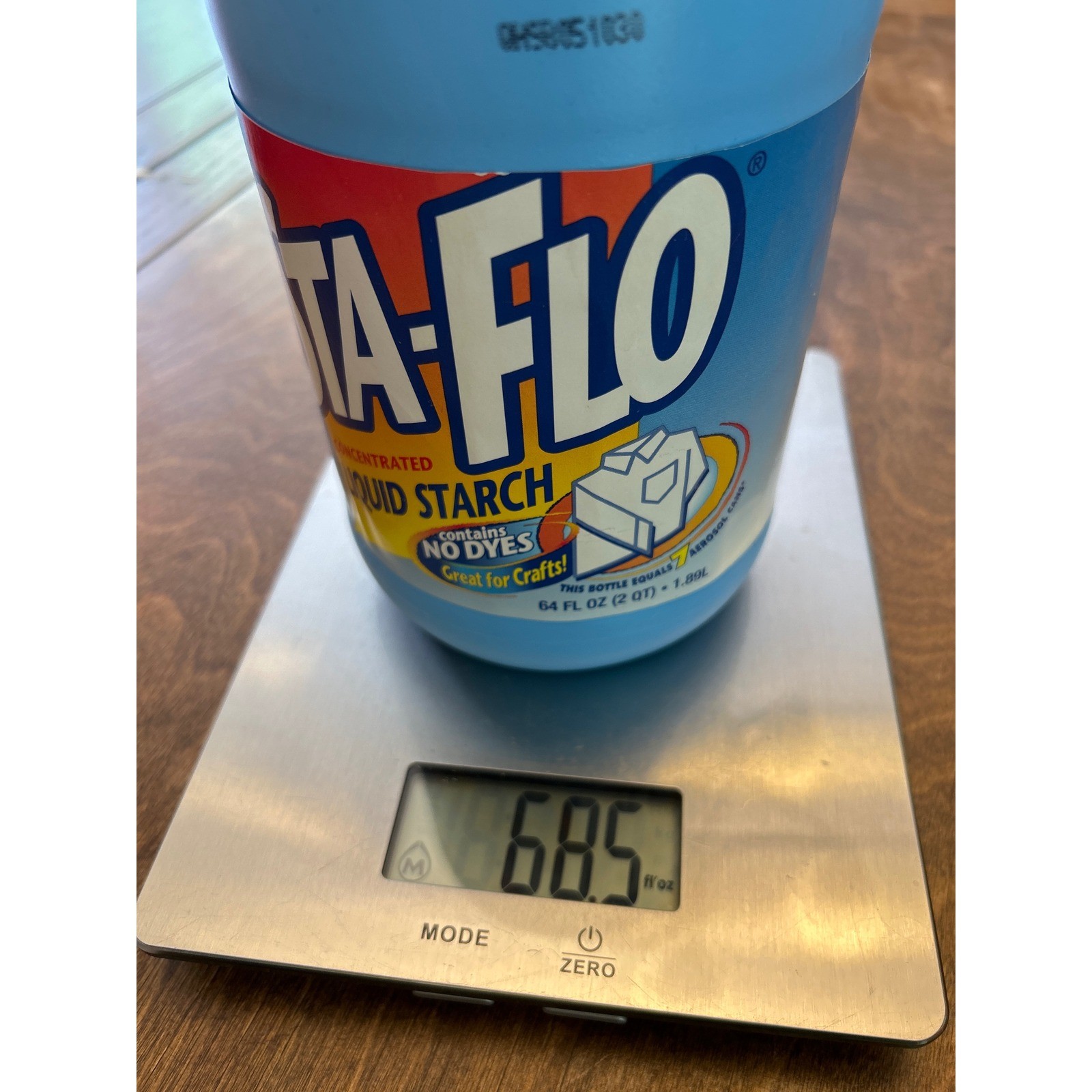 Sta-Flo Concentrated Liquid Starch 64 fl oz No Dyes Laundry Craft Slime 1998