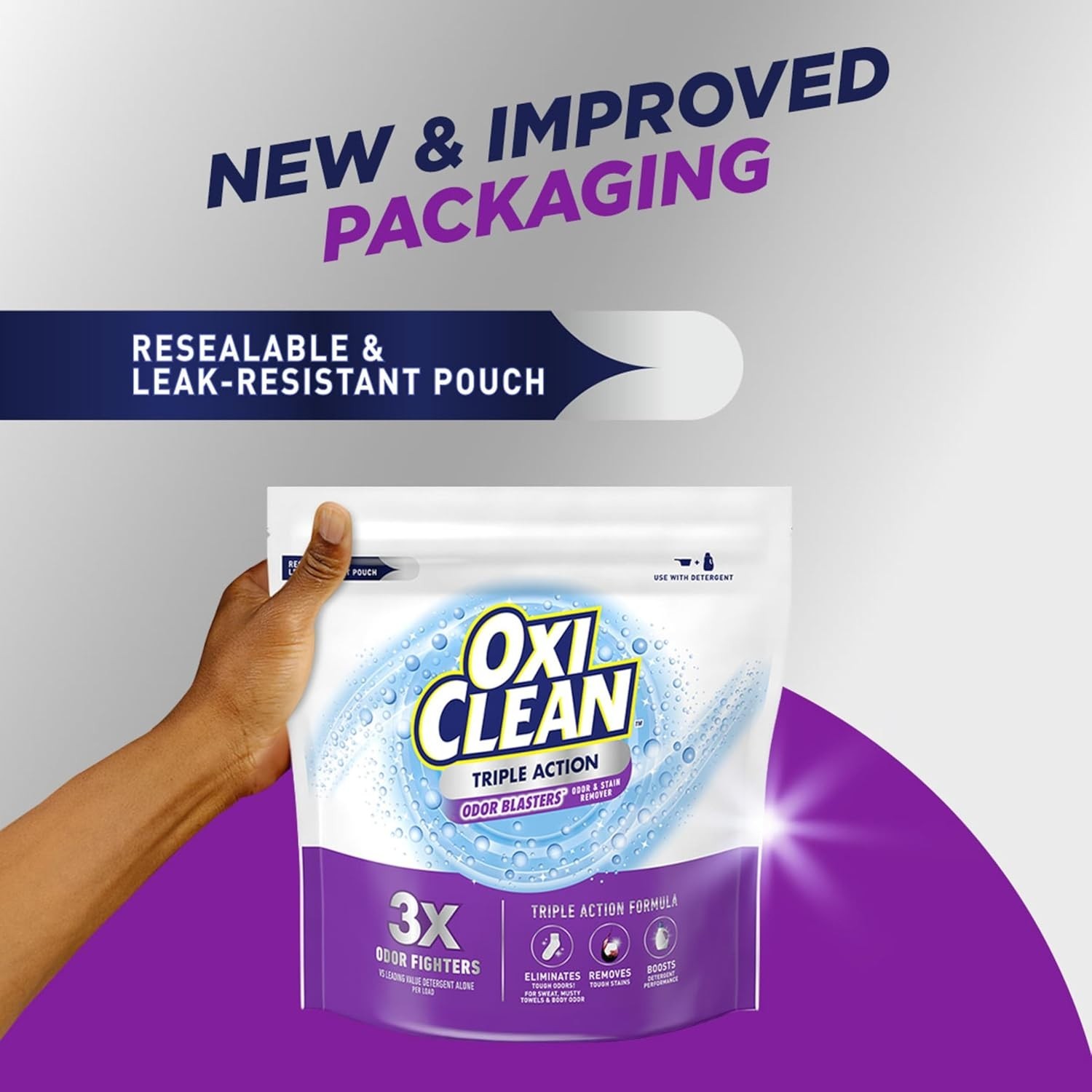 64 oz Triple Action Odor and Stain Remover Powder – Color Safe & Chlorine Free