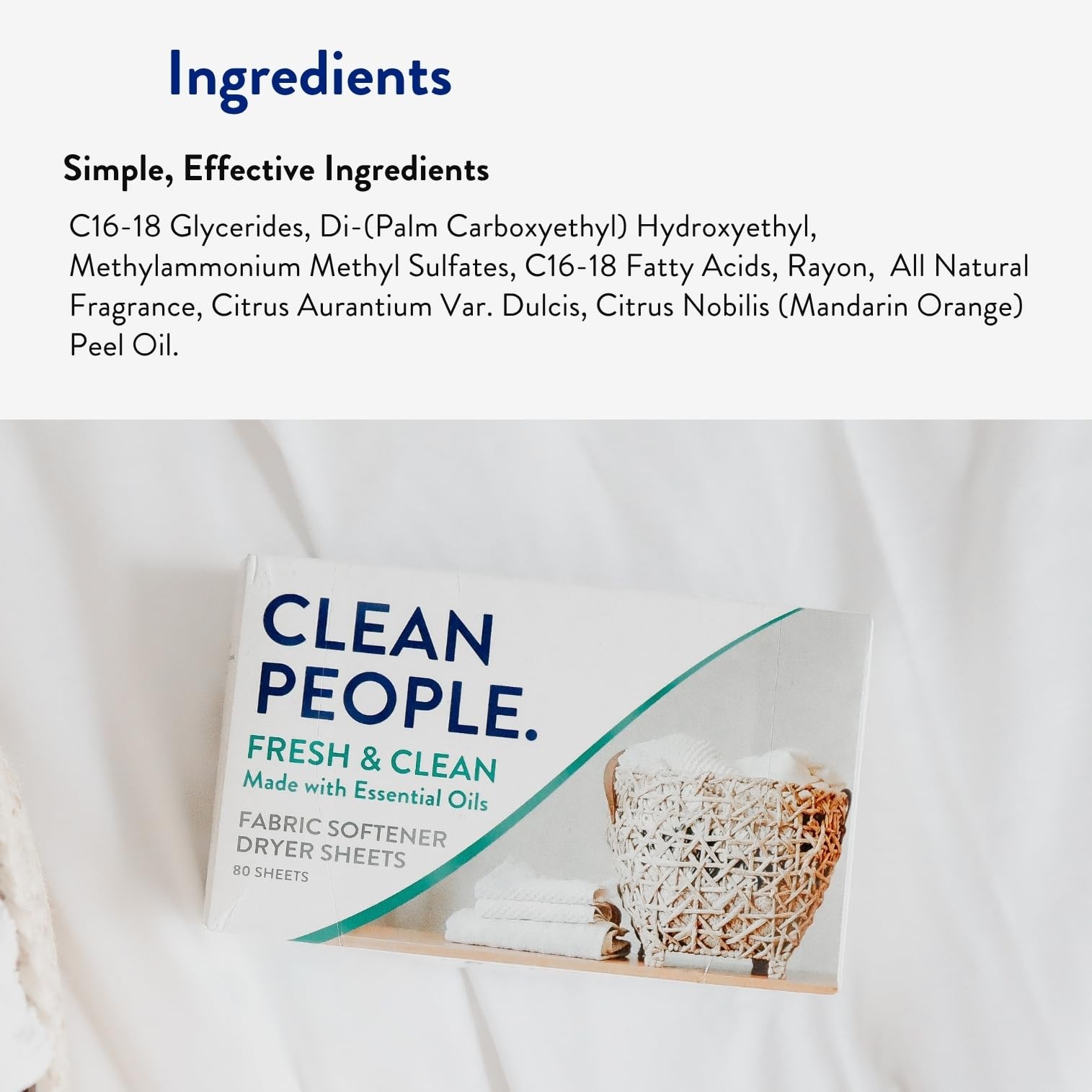The Clean People Fabric Softener Sheets – Dryer Sheets – Softens & Removes Sta