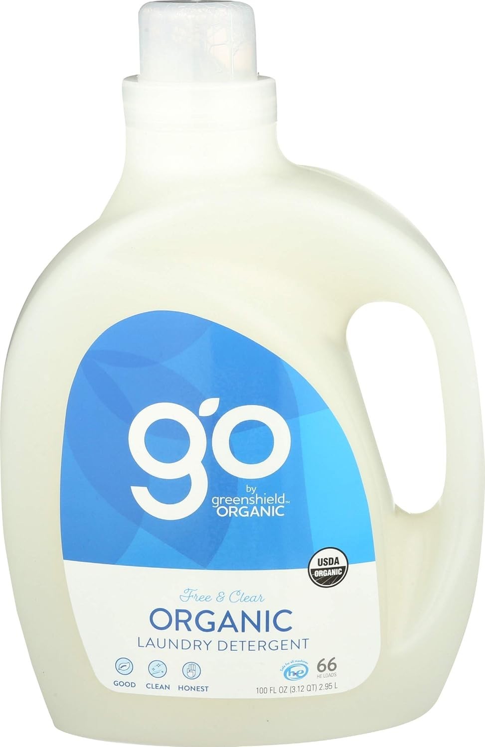 GreenShield Organic Certified Organic Laundry Detergent, Free and Clear 100 OZ